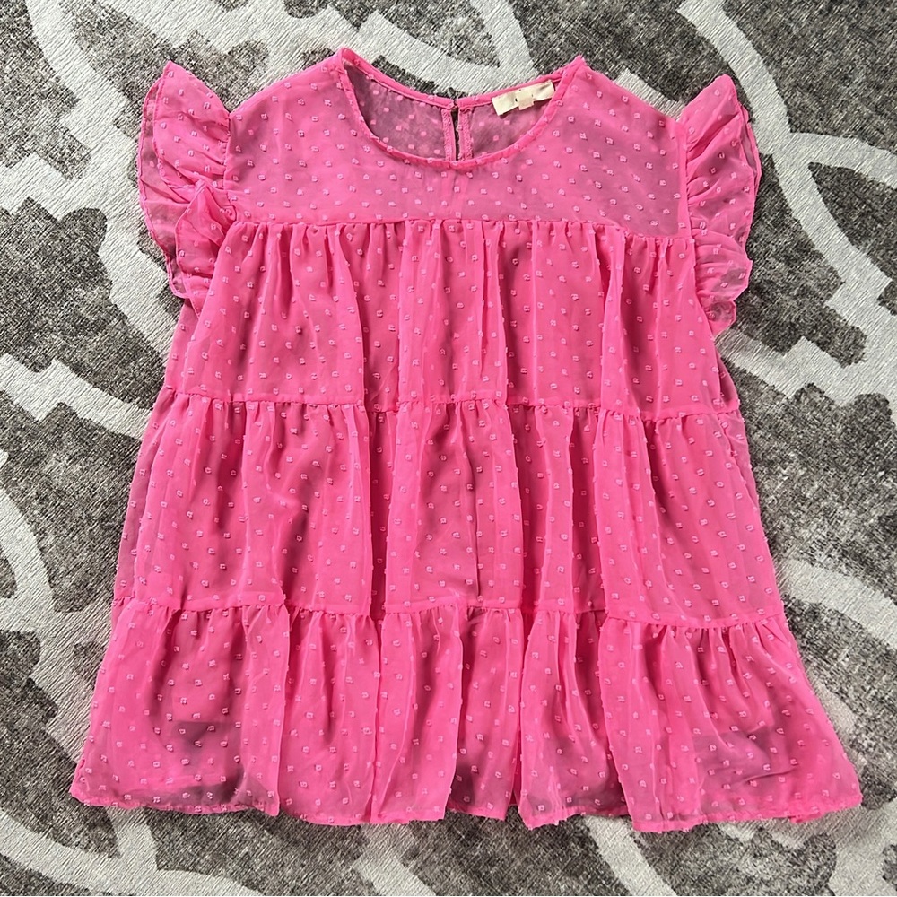 Pink Tiered Top, Never Worn